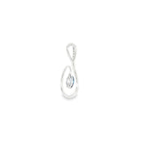 14k White Gold 0.15ctw MT Yogo Sapphire Free Form Pendant