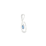 14k White Gold 0.15ctw MT Yogo Sapphire Free Form Pendant