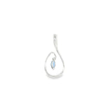 14k White Gold 0.15ctw MT Yogo Sapphire Free Form Pendant