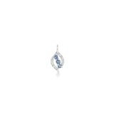 14k White Gold 0.10ctw MT Yogo Sapphire Free Form Pendant