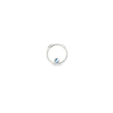 14k White Gold 0.05ctw MT Yogo Sapphire Circle Pendant