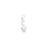 14k White Gold 0.19ctw MT Yogo Sapphire Free Form Pendant