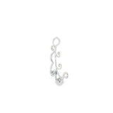 14k White Gold 0.19ctw MT Yogo Sapphire Free Form Pendant