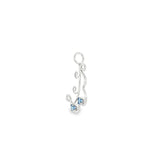 14k White Gold 0.19ctw MT Yogo Sapphire Free Form Pendant