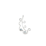 14k White Gold 0.19ctw MT Yogo Sapphire Free Form Pendant