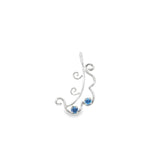 14k White Gold 0.19ctw MT Yogo Sapphire Free Form Pendant