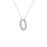 14k White Gold 0.33ctw MT Yogo Sapphire Circle Pendant