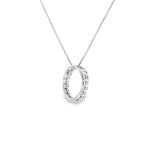 14k White Gold 0.33ctw MT Yogo Sapphire Circle Pendant