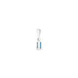 14k White Gold 0.34ctw MT Yogo Sapphire Geometric Pendant