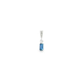 14k White Gold 0.34ctw MT Yogo Sapphire Geometric Pendant