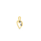 14k Yellow Gold 0.14ctw MT Yogo Sapphire Heart Pendant