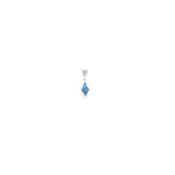 14k White Gold 0.13ctw MT Yogo Sapphire Solitaire Pendant