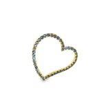 14k Yellow Gold 1.50ctw MT Yogo Sapphire Heart Pendant
