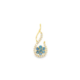 14k Yellow Gold 0.33ctw MT Yogo Sapphire Nature Inspired Pendant