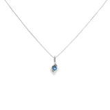 14k White Gold MT Yogo Sapphire Free Form Pendant
