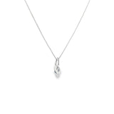 14k White Gold MT Yogo Sapphire Free Form Pendant