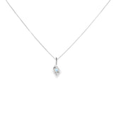14k White Gold MT Yogo Sapphire Free Form Pendant
