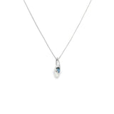 14k White Gold MT Yogo Sapphire Free Form Pendant