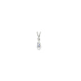 14k White Gold 0.20ctw MT Yogo Sapphire Solitaire Pendant