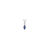 14k White Gold 0.20ctw MT Yogo Sapphire Solitaire Pendant