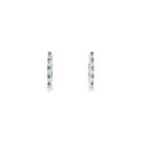 14k White Gold Small Hoop 0.3 ctw MT Yogo Sapphire Earrings