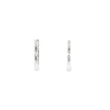 14k White Gold Small Hoop 0.3 ctw MT Yogo Sapphire Earrings