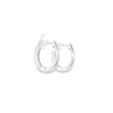 14k White Gold Small Hoop 0.3 ctw MT Yogo Sapphire Earrings
