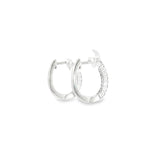 14k White Gold Small Hoop 0.3 ctw MT Yogo Sapphire Earrings