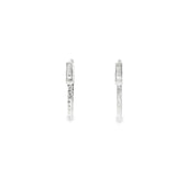 14k White Gold Medium Hoop 0.58 ctw MT Yogo Sapphire Earrings