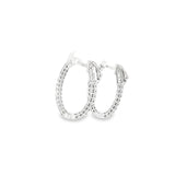 14k White Gold Medium Hoop 0.58 ctw MT Yogo Sapphire Earrings