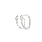 14k White Gold Medium Hoop 0.58 ctw MT Yogo Sapphire Earrings