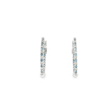 14k White Gold Medium Hoop 0.58 ctw MT Yogo Sapphire Earrings