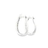 14k White Gold Medium Hoop 0.79 ctw MT Yogo Sapphire Earrings