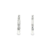 14k White Gold Medium Hoop 0.79 ctw MT Yogo Sapphire Earrings