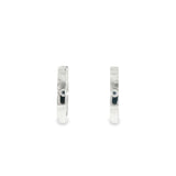 14k White Gold Medium Hoop 0.5 ctw MT Yogo Sapphire Earrings