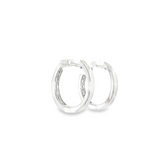 14k White Gold Medium Hoop 0.5 ctw MT Yogo Sapphire Earrings