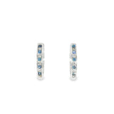 14k White Gold Medium Hoop 0.5 ctw MT Yogo Sapphire Earrings