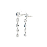 14k White Gold Drop MT Yogo Sapphire Earrings