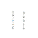 14k White Gold Drop MT Yogo Sapphire Earrings