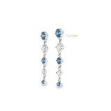 14k White Gold Drop MT Yogo Sapphire Earrings