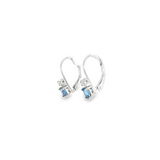 14k White Gold Drop 0.43 ctw MT Yogo Sapphire Earrings