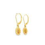 14k Yellow Gold Dangle 0.37 ctw MT Yogo Sapphire Earrings