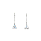 14k White Gold Dangle 0.45 ctw MT Yogo Sapphire Earrings