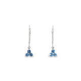 14k White Gold Dangle 0.45 ctw MT Yogo Sapphire Earrings