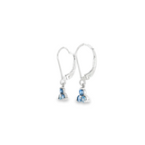 14k White Gold Dangle 0.45 ctw MT Yogo Sapphire Earrings