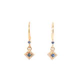 14k Rose Gold Dangle MT Yogo Sapphire Earrings