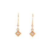 14k Rose Gold Dangle MT Yogo Sapphire Earrings