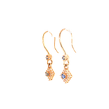 14k Rose Gold Dangle MT Yogo Sapphire Earrings