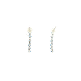 14k White Gold Drop 0.75 ctw MT Yogo Sapphire Earrings