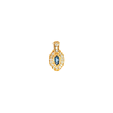 14k Yellow Gold 0.15ctw MT Yogo Sapphire Halo Pendant